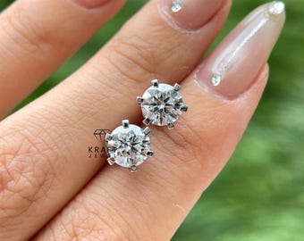3Ct Taglio Rotondo Vero Moissanite 14K Placcato Oro Bianco - Foto 7