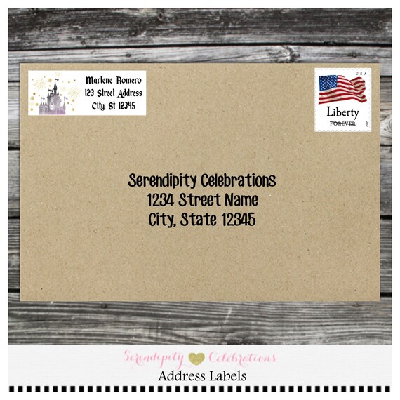 address label disney inspired address label return address label