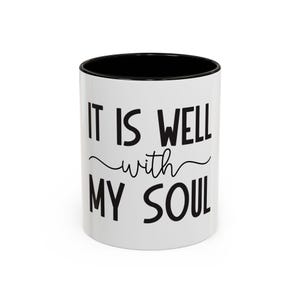 It Is Well With My Soul-mok: christelijke hymne, zwart-wit keramiek