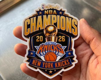 Nba Finals Nba Champions 2026 New York Knicks Basketball Kiss-cut Sticker Stickers Car Magnet, For Water Bottles, Perfect for Gifting