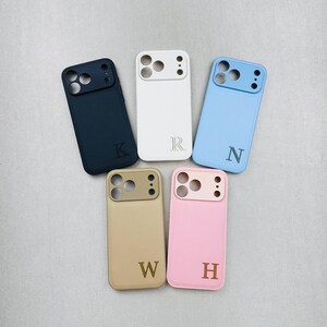 Custom Initial Leather iPhone Case, Personalized Monogram