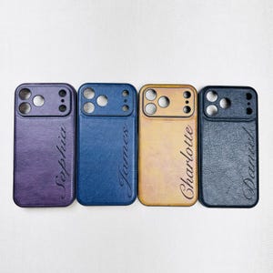 Custom Name Phone Cover, leather Initials iPhone case, Personalized Letters Initials Engraved Phone Cover for iPhone 17/16/15/14/13 pro max