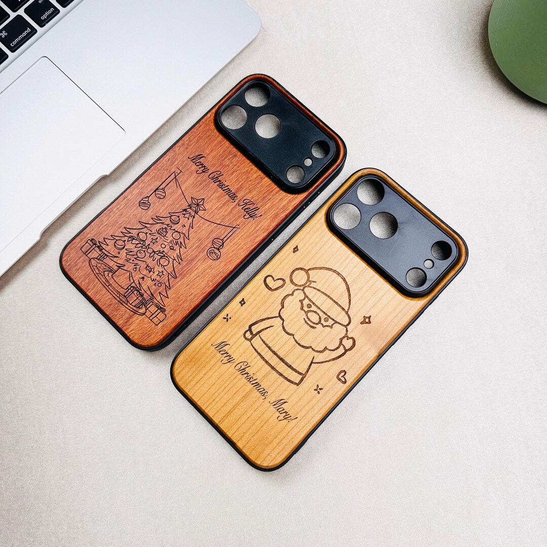 Custom Engraved Wood iPhone Case, Line Art, Personalized Gift - Etsy