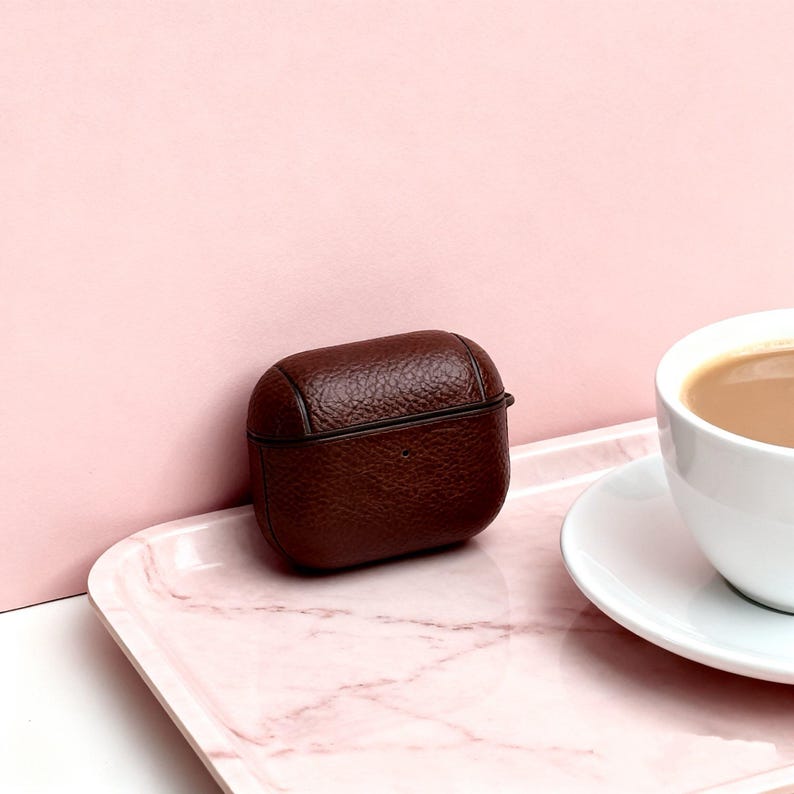 Personalized Leather AirPods Case with Hook: Engraved Monogram image 7