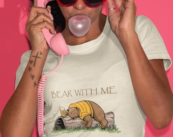 Funny Bear T-Shirt: Soft Cotton DTG Print, Unisex Fit