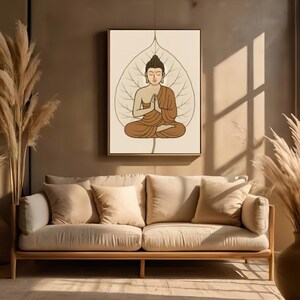 Art sur toile de méditation bouddha : décoration d&#39;intérieur sereine, cadeau pour studio de yoga