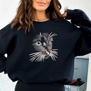 Realistic Cat Face Embroidery Design, Pet Portrait Machine Embroidery, Detailed Cat Head Stitch Pattern, Feline Embroidery File