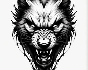 Djurklottertatuering PNG-paket, 40 designer (digital nedladdning)