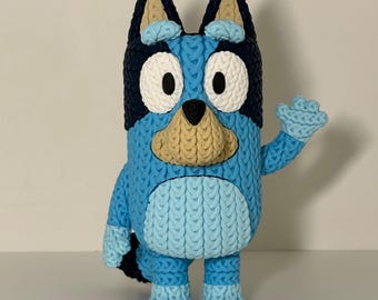 Gestrickte Bluey Figur - 3D Gedrucktes Sammlerstück