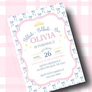 Bibbidi Bobbidi Two Invitation | Princess Birthday Digital Download | Cinderella Pastel Party Invite