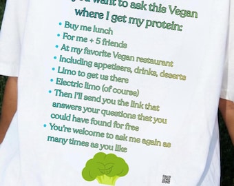 Vegan humorous progressive tee. Short sleeved heavy 100% cotton casual shirt. Unisex women men T-shirt. Colorful fun sustainable clothing.