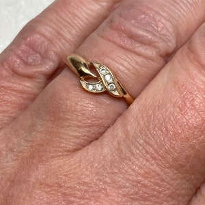 14K 585 Rose Gold Ring. Abstract Flame Motif. Size 6.25