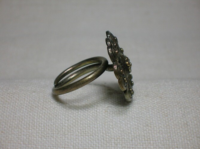 Antique Chinese Silver Hairpin Ring. Ching or Republic Era. Flower. ID1 ...