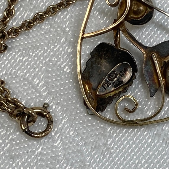 Vintage Gold Filled Necklace & Pendant. Cultured … - image 5