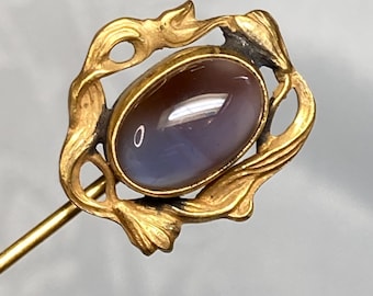 Antique Saphiret Stickpin, 1800s Victorian era, Art Nouveau