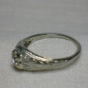 Art Deco Engagement Ring Barth Jewelers 18K White Gold - Etsy