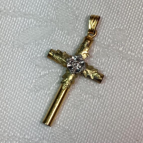 9ct Yellow Gold Filled Diamond Cross Pendant – Sterling Silver Jesus Necklace With Chain