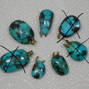 Antique Turquoise Pendant: 14K Gold, Georgian / Victorian Era. Choose ONE