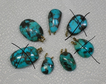 Antique Turquoise Pendant: 14K Gold, Georgian / Victorian Era. Choose ONE