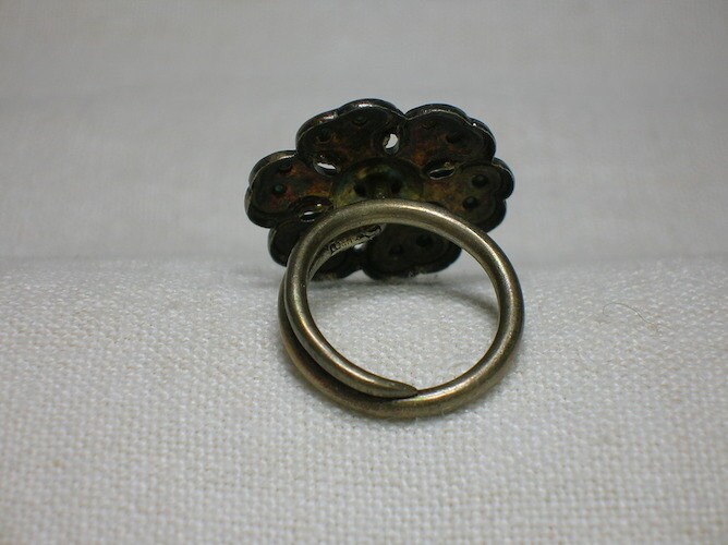 Antique Chinese Silver Hairpin Ring. Ching or Republic Era. Flower. ID1 ...