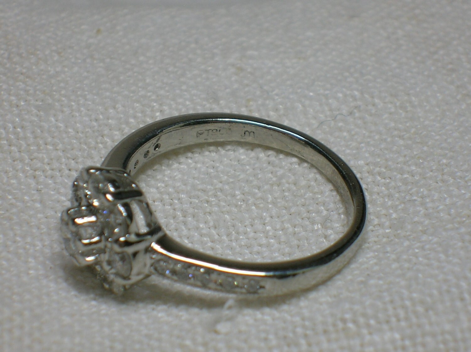 Platinum Diamond Ring: Daisy Cluster Halo. Anniversary - Etsy