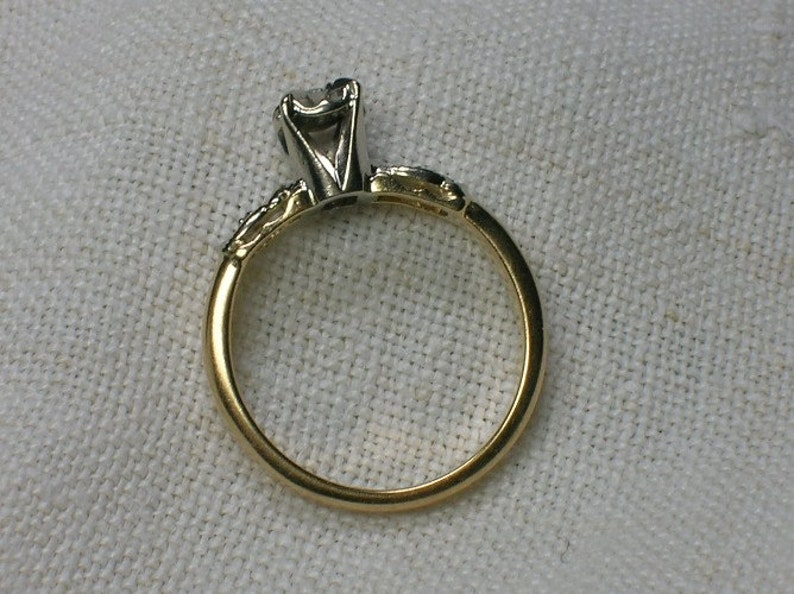 Diamond Engagement Ring 1950s Illusion Head Halo 14K Two - Etsy