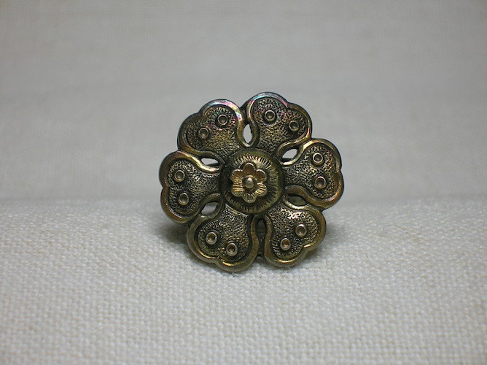 Antique Chinese Silver Hairpin Ring. Ching or Republic Era. Flower. ID1 ...