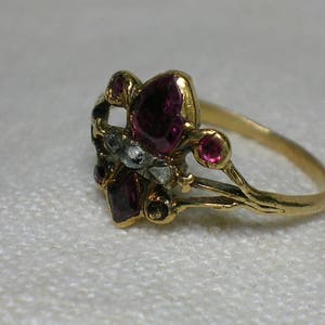 18th Century Giardinetti Ring. Ruby & Diamond 14K. Fleur De - Etsy