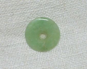 Jade Bi, Donut. Vintage Chinese. Light Apple Green Jadeite. 5/8" Dainty & Small. ID2