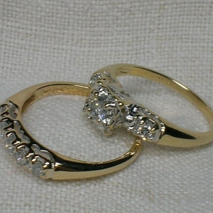 Vintage Wedding Rings Set: Cute 1940s Illusion Head | Etsy