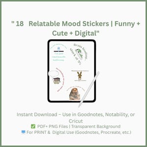 Mental Health Sticker Pack: 18 Funny Vinyl Stickers for Laptop, Water Bottle