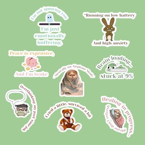 Mental Health Sticker Pack: 18 Funny Vinyl Stickers for Laptop, Water ...