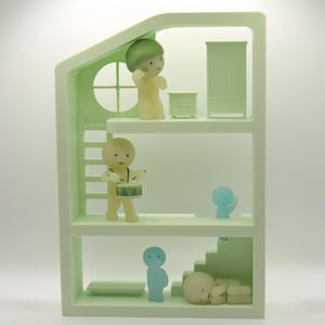 Smiski House Display Shelf with Furniture and Stairs