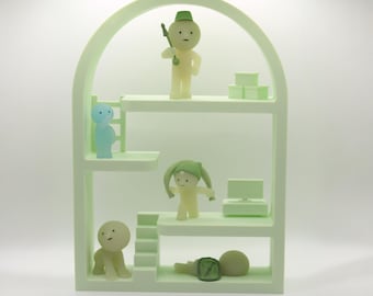 Smiski House Display Shelf with TV and Moving Boxes