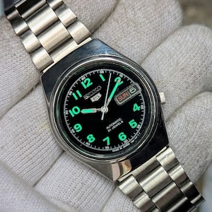 C20 セイコー 5ACTUS 自動巻き時計 グリーン Seiko 5 cactus - Etsy 日本