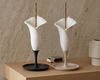 Flower Incense Holder, Calla Aroma Stick Holder, Floral Decor