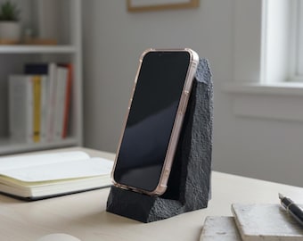 Stone Phone Stand STL File, Organic Rock Style Desk Holder