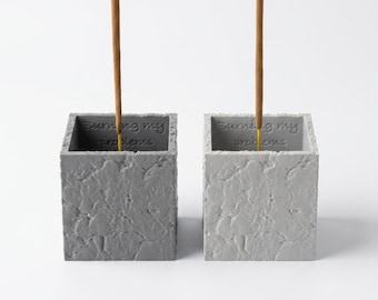 Incense Holder STL File, Stone Block Stick Stand