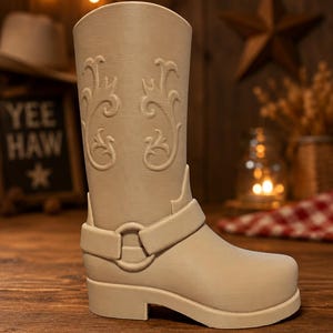 Boot Vase STL File, Brush Pen Holder, Rustic 3D Print Decor