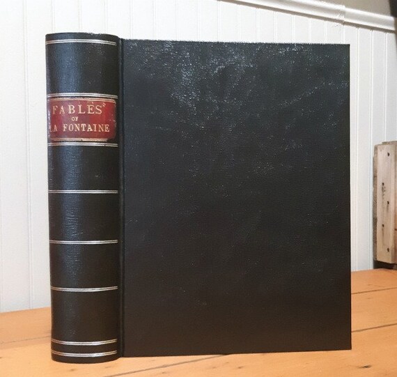 Fables of La Fontaine Illustrated by Gustave Dore Giant Antique Book circa 1870s Engraved Illustrations French Literature in Translation