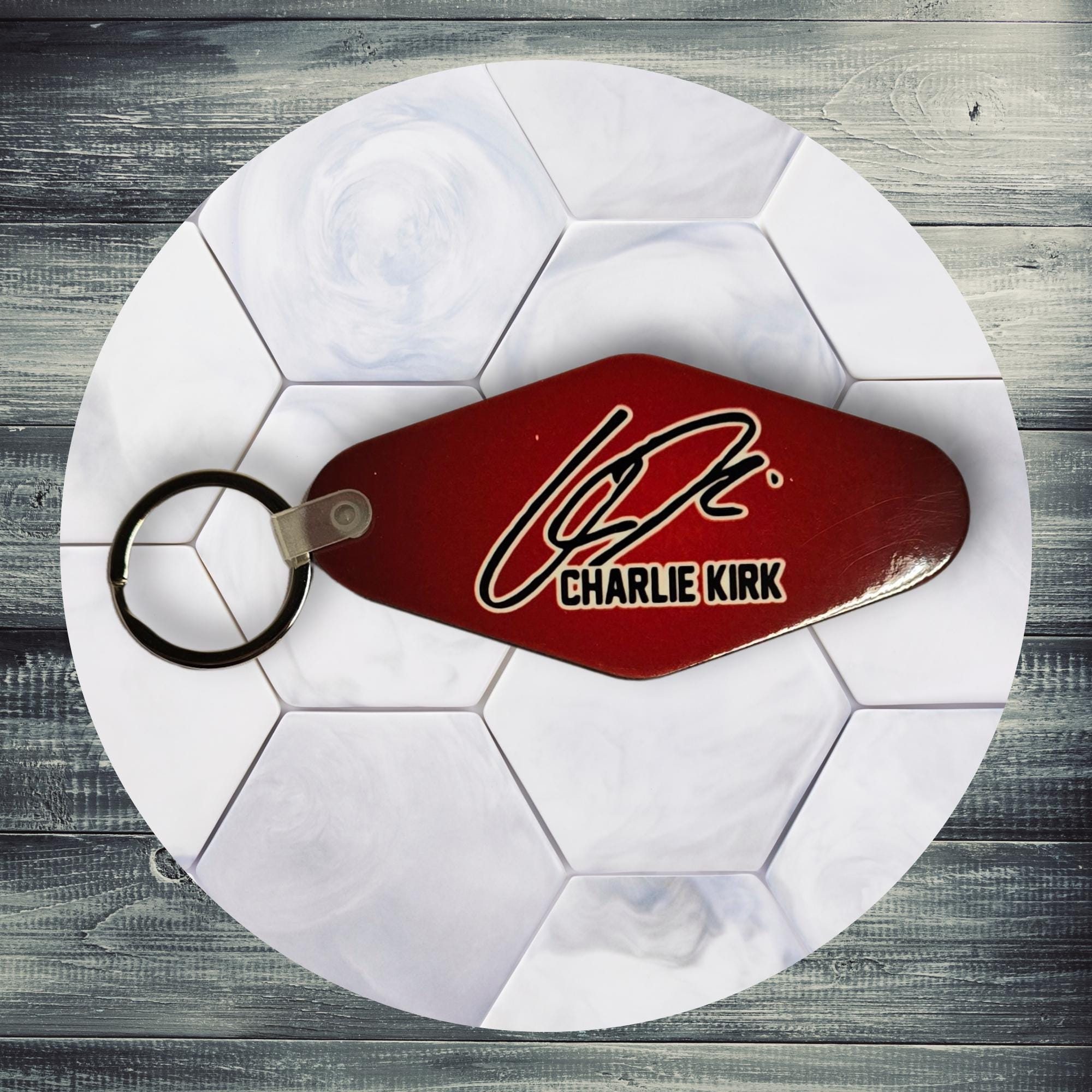 Freedom Keychain: Double-sided Logo or Signature - White or Red ...