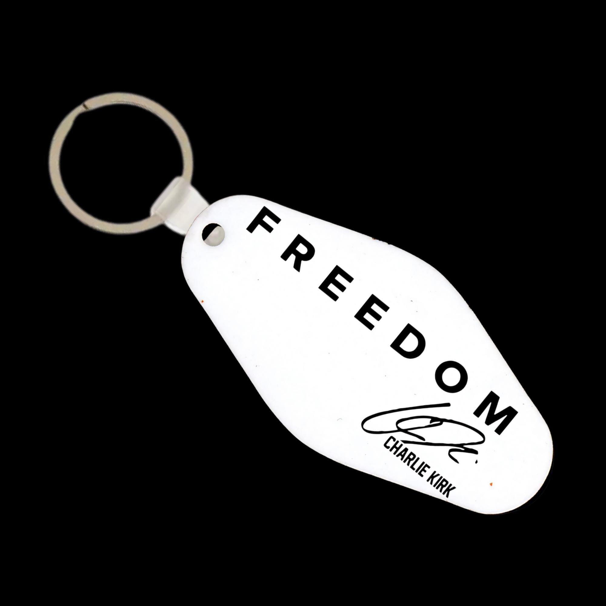 Freedom Keychain: Double-sided Logo or Signature - White or Red ...
