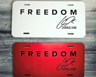 Freedom License Plate: White or Red