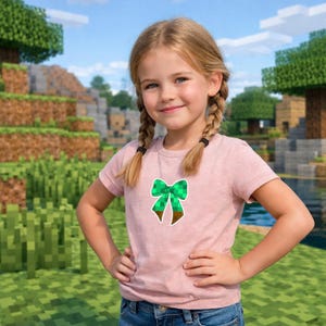 Lazo pixelado PNG, Lazo gamer PNG, Lazo pixelado verde, Diseño de lazo gamer, Chica gamer linda PNG, Lazo estilo pixelado, Diseño de sublimación, Archivo Cricut