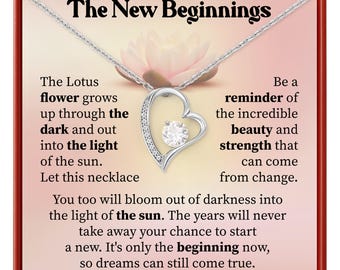 New Beginnings Necklace: Inspirational Encouragement Gift for Women, Fresh Start Jewelry Symbol of  Renewal