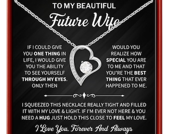 Future Wife Necklace Heart Pendant Jewelry Romantic Gift For Fiancée Engagement Wedding Bride