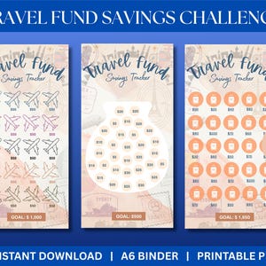 Travel Fund A6 Savings Challenges PDF Bundle, Cash Stuffing One Month Ahead, Mini Monday Budget Trackers & Envelopes Money Saving Challenges