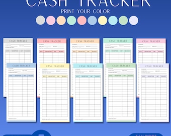 Cash Tracker Inserts Printable Colorful Cash Trackers A6 Cash Envelope Cash Stuffing Budgeting Template Bullet Journal