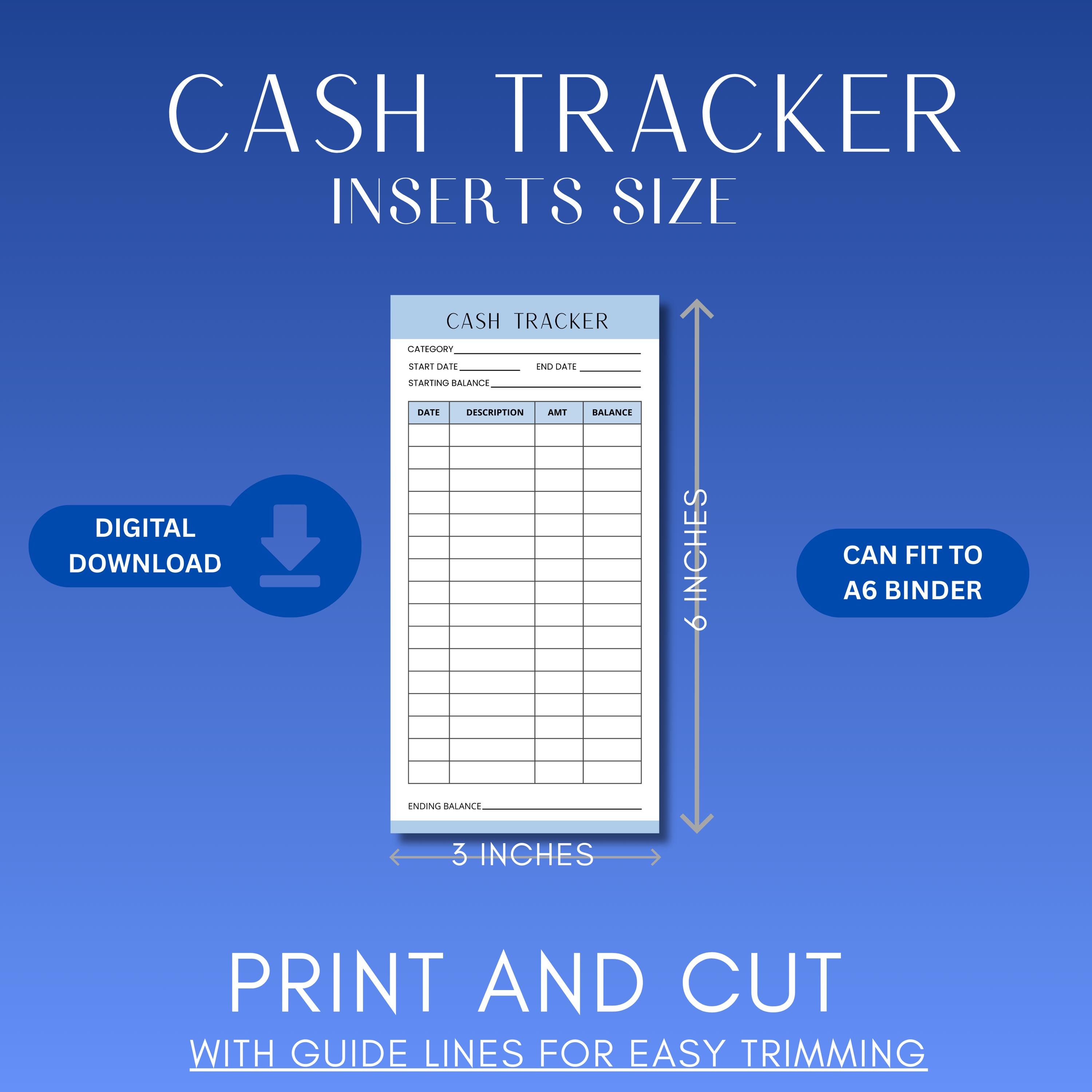 Cash Tracker Inserts Printable Colorful Cash Trackers A6 Cash Envelope ...
