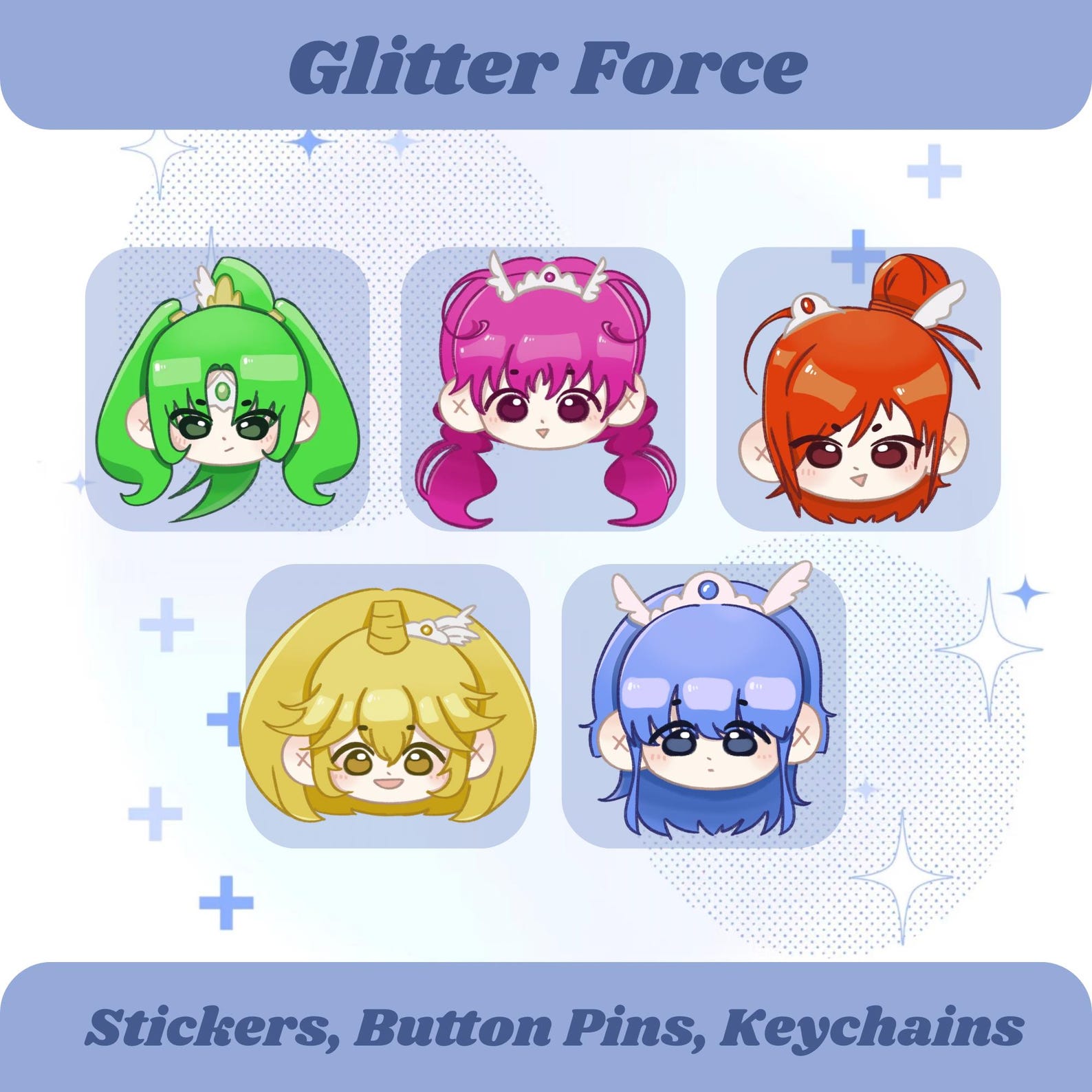 Smile Precure | Glitter Force | keychain | sticker | print | vocaloid | pretty cure | anime | video games | cute | anime stickers